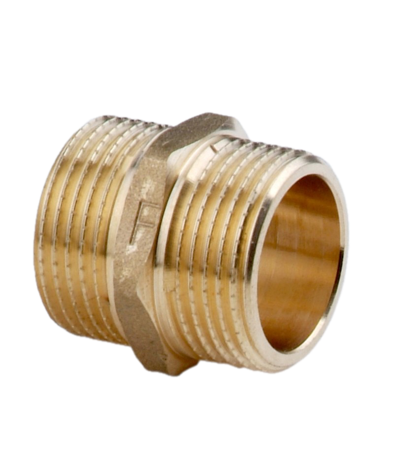 Indesiho Pro Brass Nipple 1 Inch plumbing fitting for bathroom pipe connections