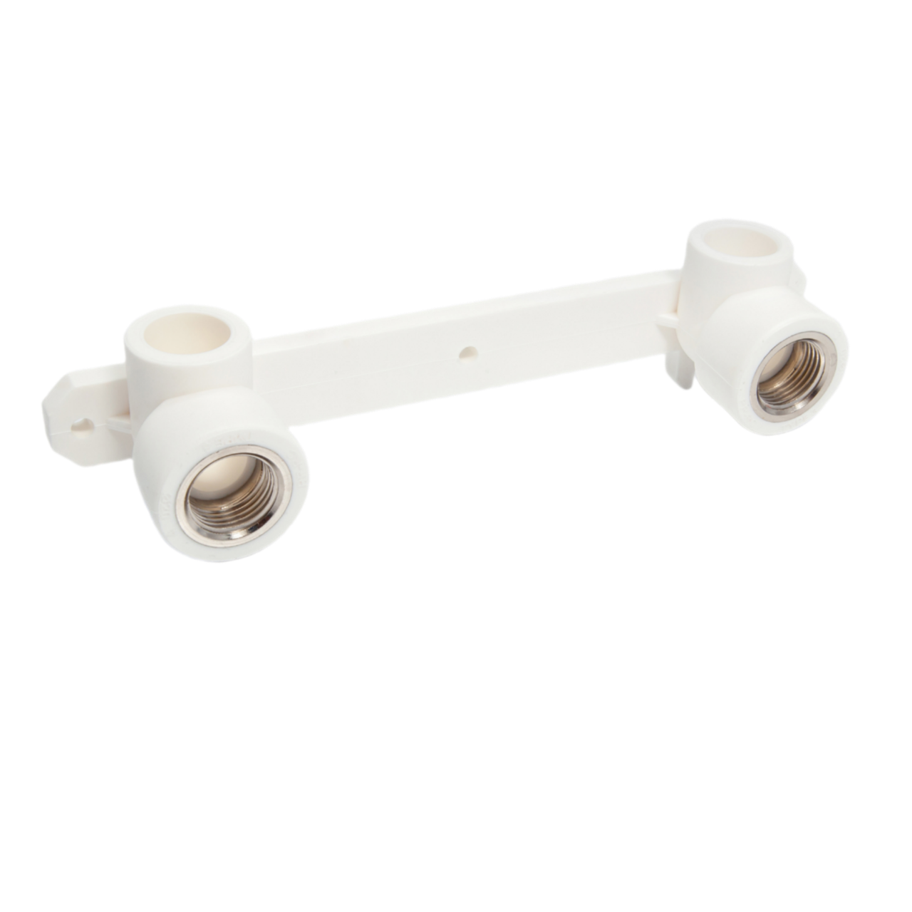 Indesiho Pro double polypropylene elbow for fixing taps 20mm x 1-2 inch in white for bathroom plumbing
