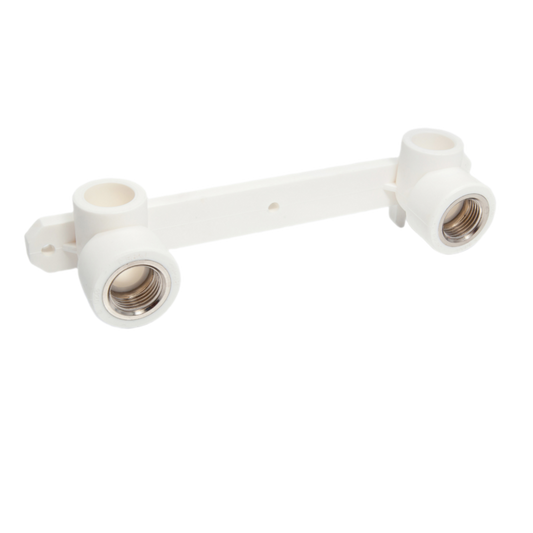 Indesiho Pro double polypropylene elbow for fixing taps 20mm x 1-2 inch in white for bathroom plumbing