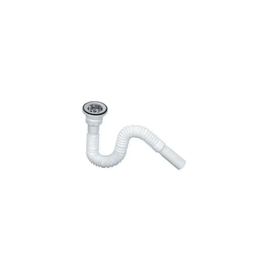 Indesiho flexible sink trap 40mm white adjustable drain pipe for bathroom sinks