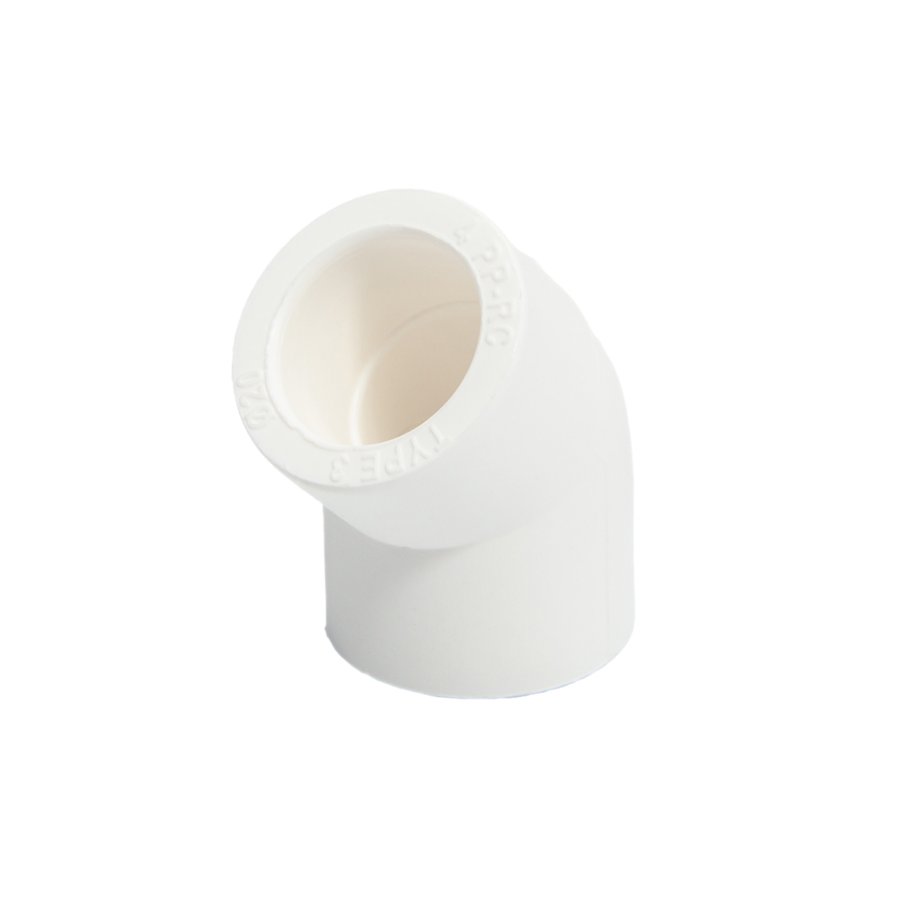 Indesiho Pro white PPR elbow 63 mm x 45 degrees plumbing pipe fitting for bathroom