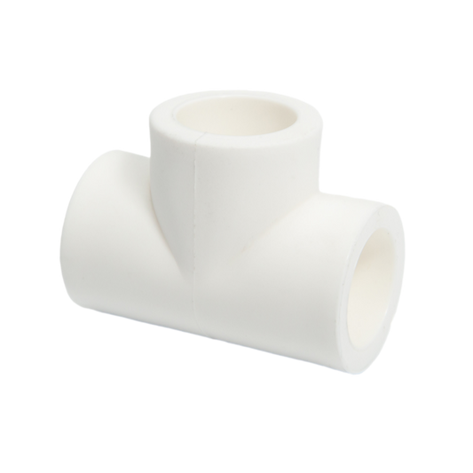 Indesiho Pro white PPR equal tee 63mm pipe fitting for bathroom plumbing connections