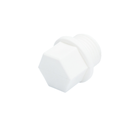 Indesiho Pro white PPR plug short 20mm for bathroom plumbing with hexagonal head