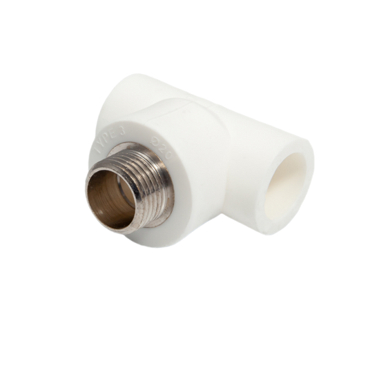 Indesiho Pro PPR tee with external brass thread 32x1 inch for bathroom plumbing connections